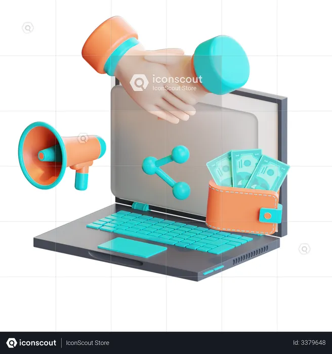 Online marketing deal  3D Icon