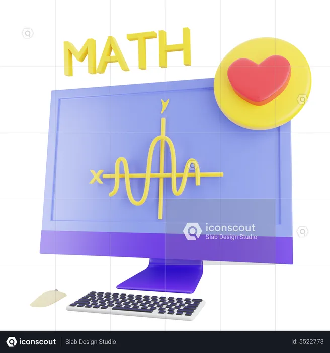 Online Mathematical Class  3D Icon