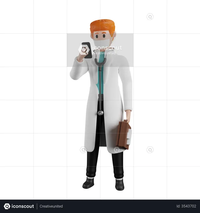 Online medical consultation  3D Illustration