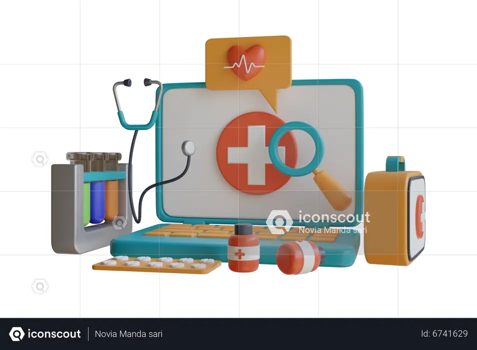 Online Medical Services  3D Illustration