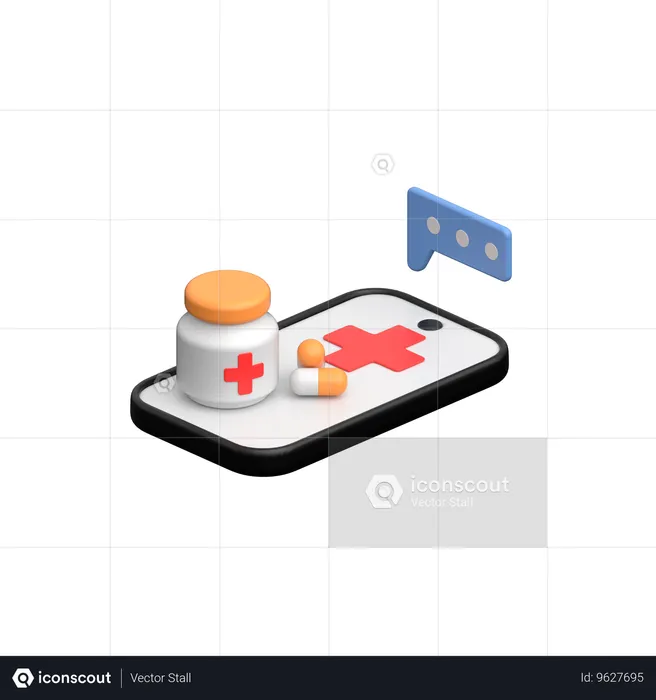 Online Medication Opinion  3D Icon