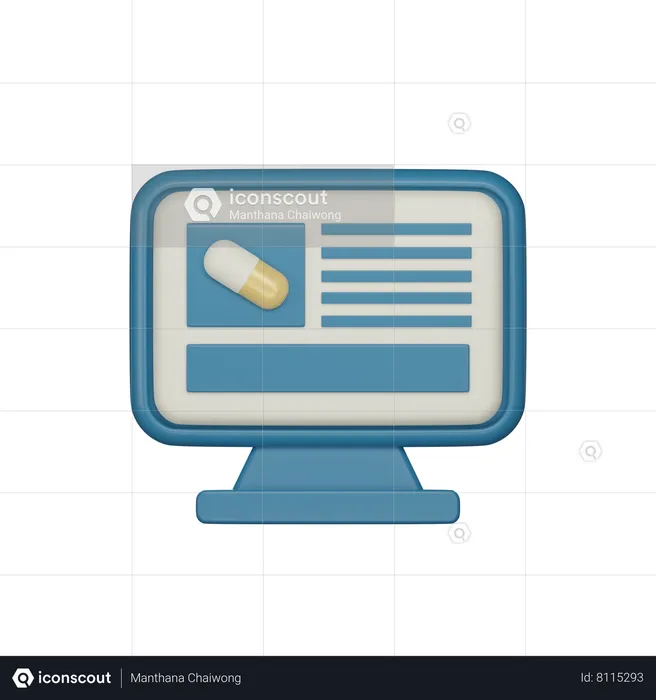 Online Medicine  3D Icon