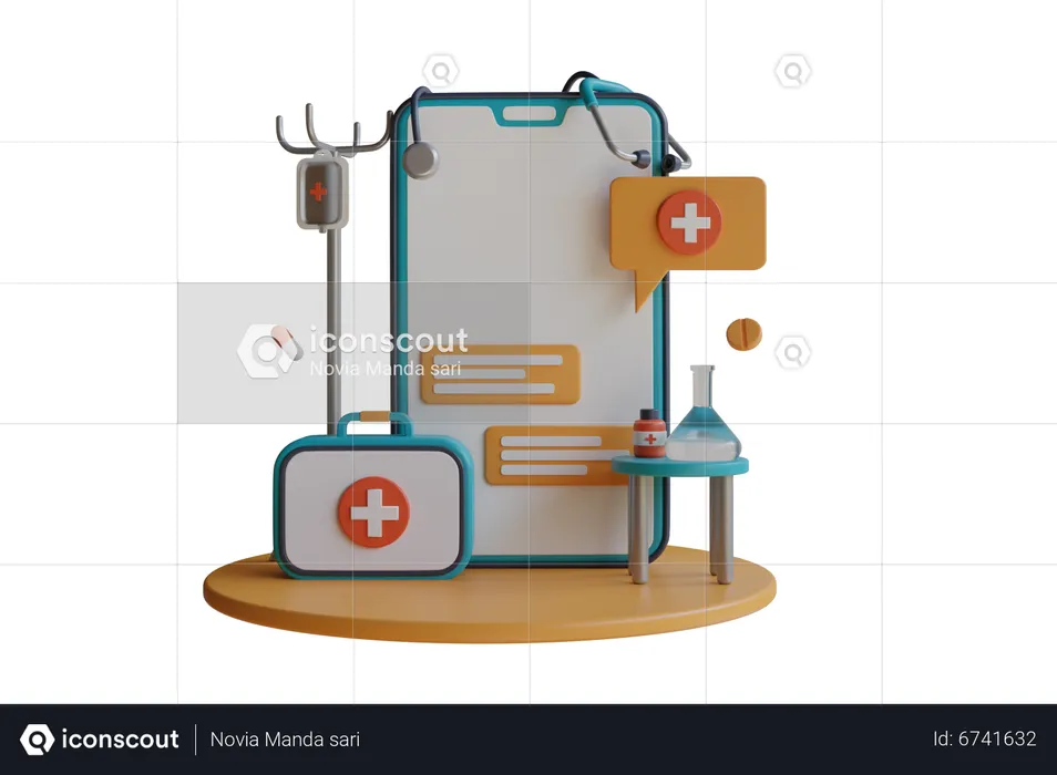 Medizinische Online-Beratung  3D Illustration
