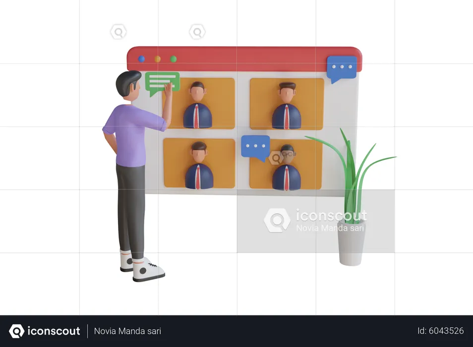 Online Meeting  3D Illustration