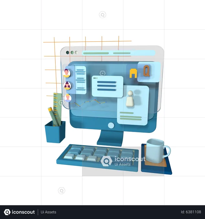Online-Meeting  3D Icon