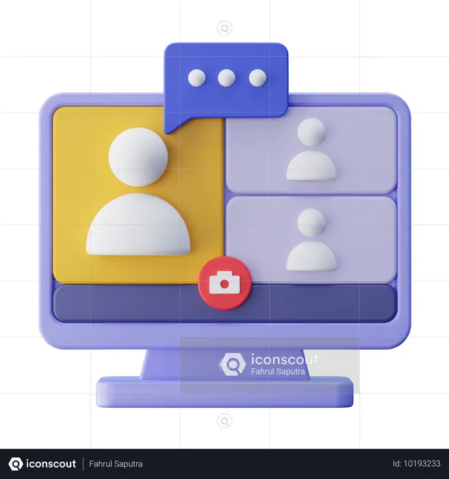 Online Meeting On Desktop  3D Icon