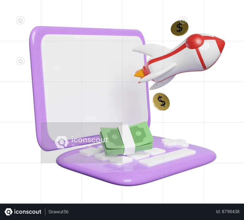 Online Money  3D Icon