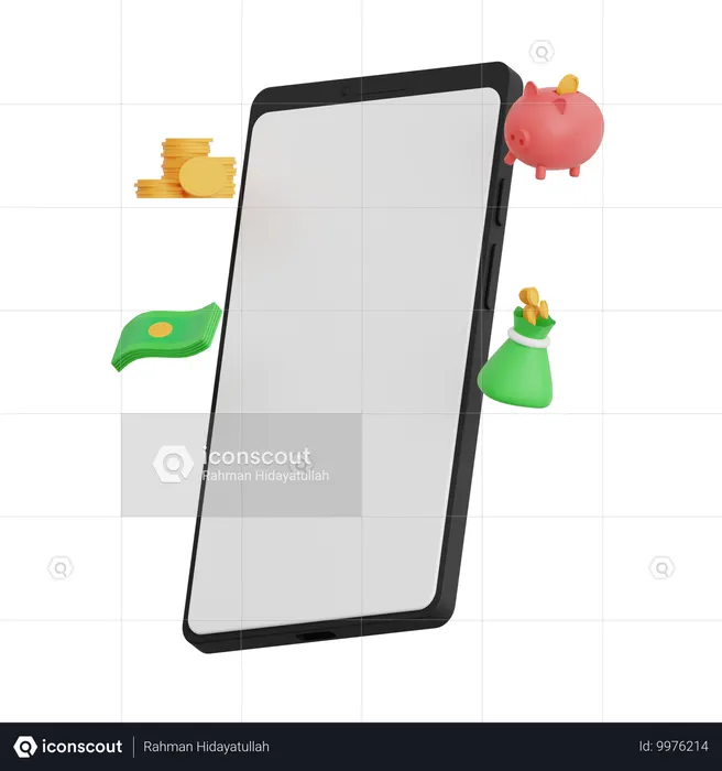 Online money  3D Illustration