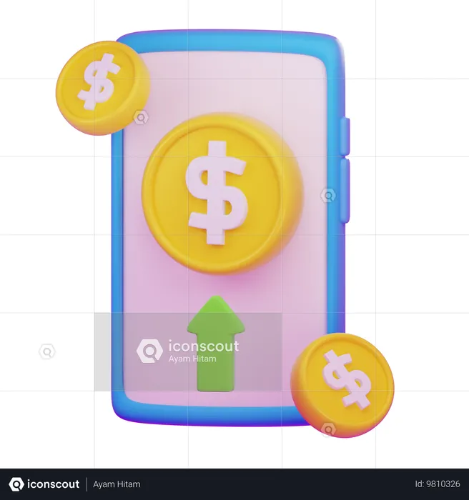 Online Money Profit  3D Icon