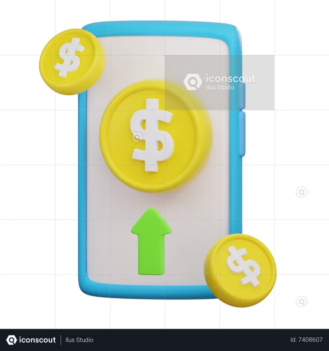 Online Money Profit  3D Icon