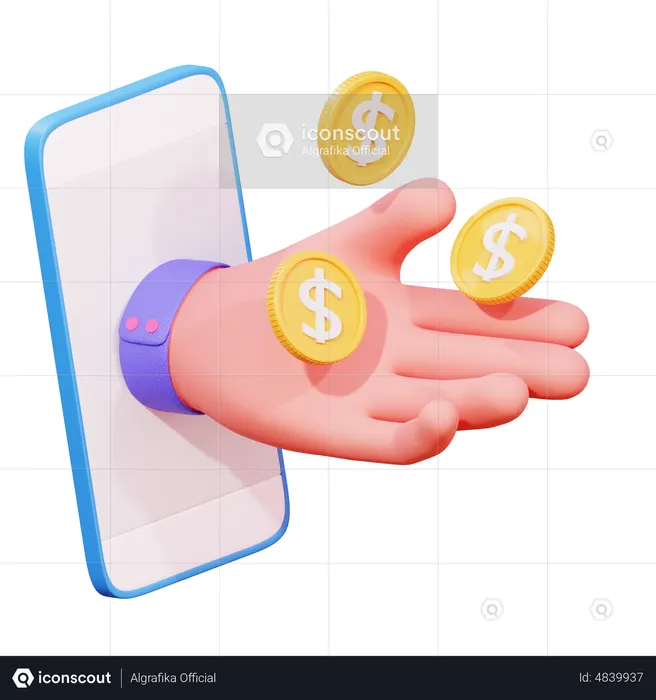 Online Money Saving  3D Icon