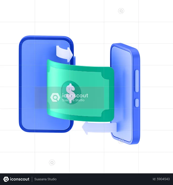 Online Money Transfer  3D Icon