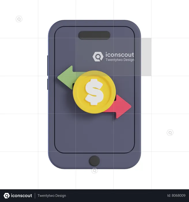 Online Money Transfer  3D Icon