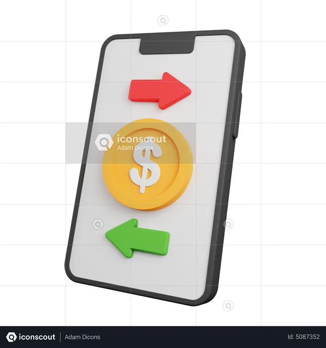 Online Money Transfer  3D Icon