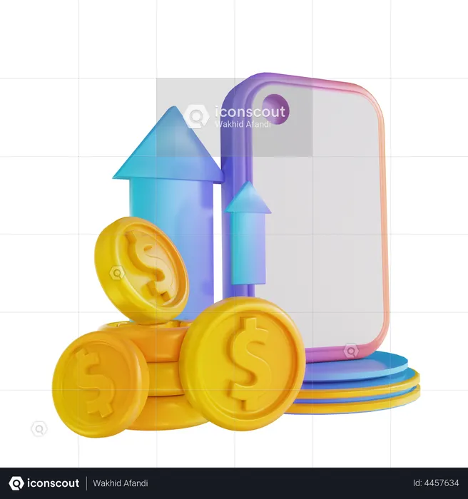 Online Money Transfer  3D Illustration