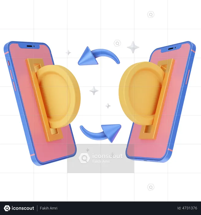 Online Money Transfer  3D Icon