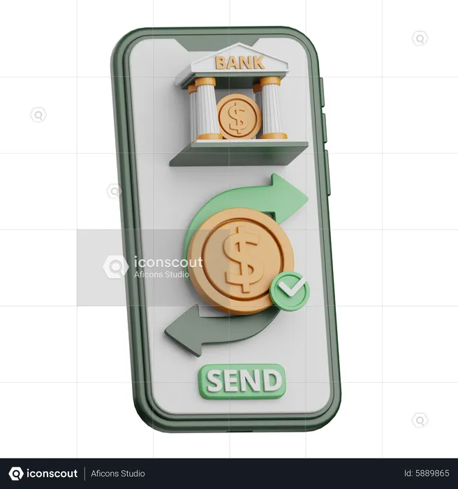 Online Money Transfer  3D Icon