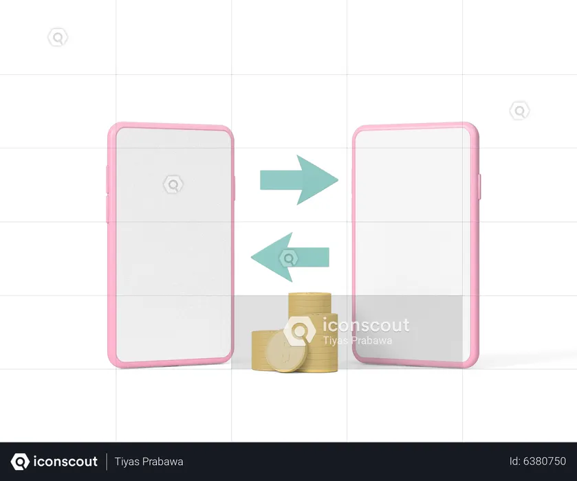 Online Money Transfer  3D Icon