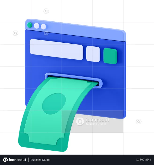 Online Money Withdraw  3D Icon