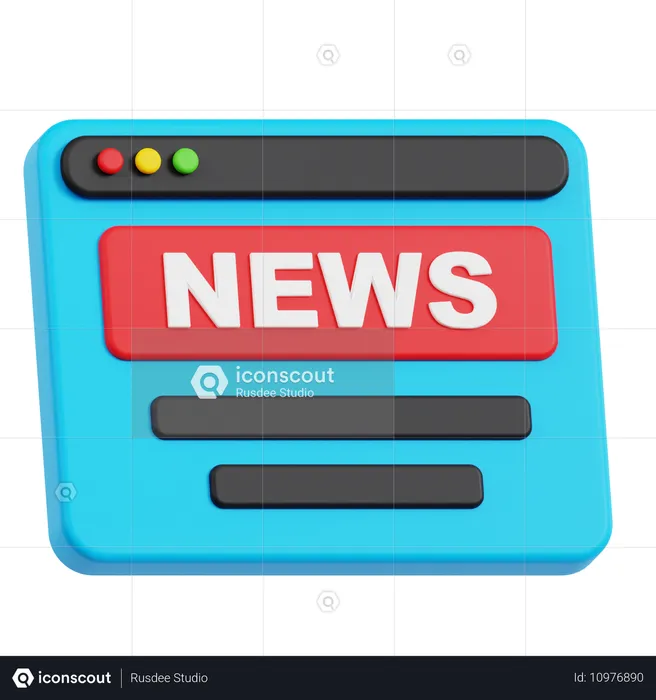 Online News  3D Icon