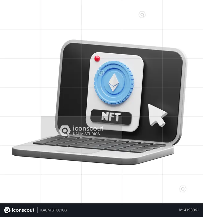 Online NFT  3D Illustration