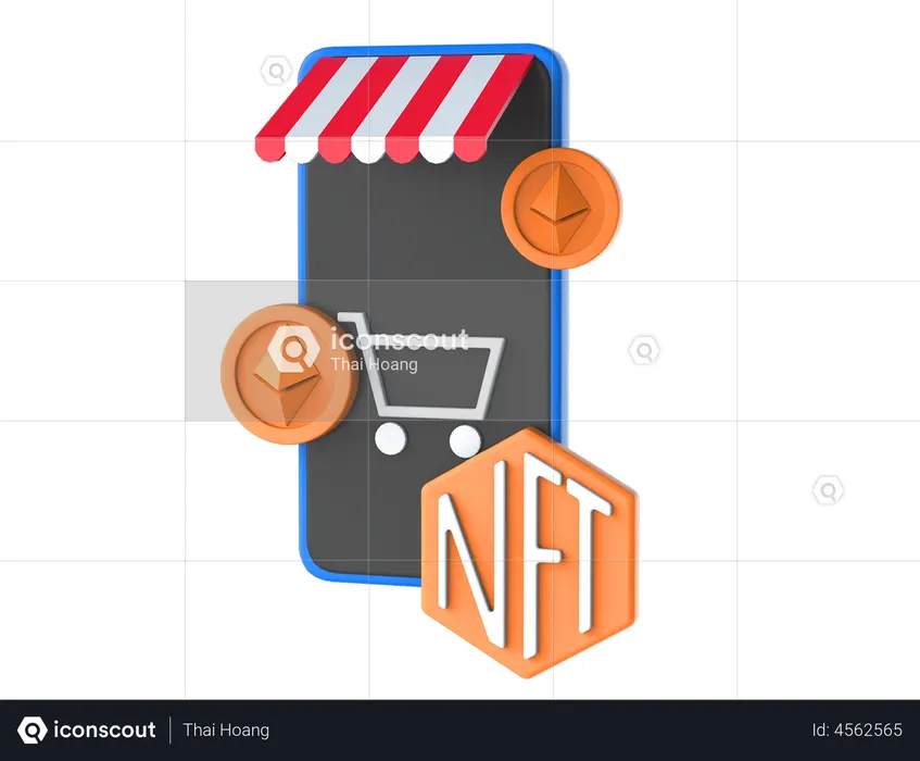 Online Nft App  3D Illustration