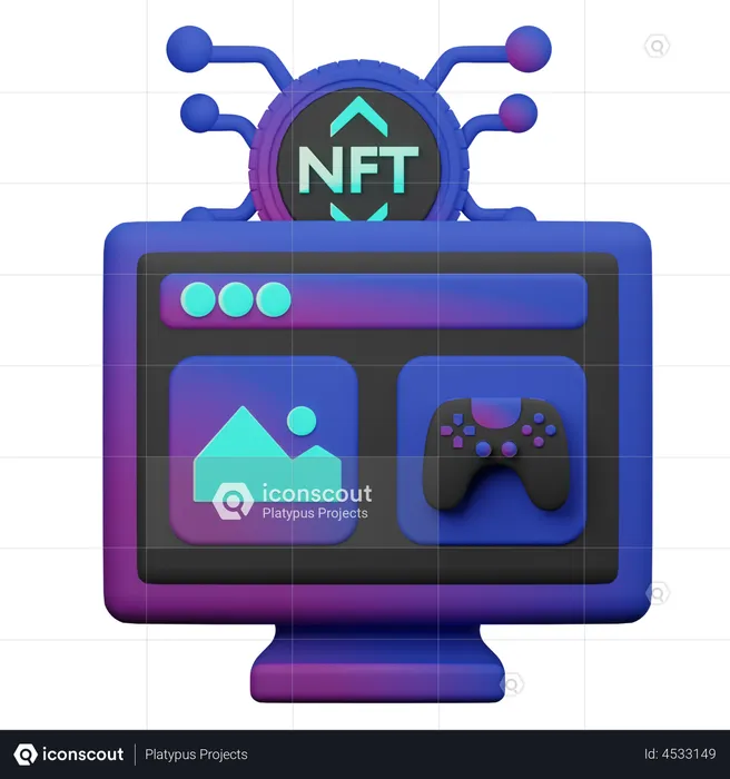 Online Nft Marketplace  3D Illustration