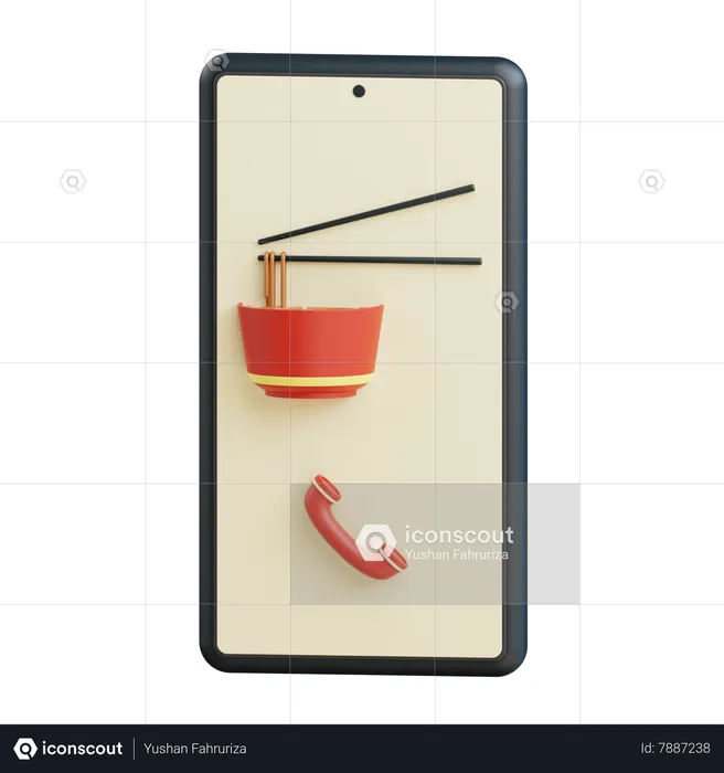 Online Noodles Order  3D Icon