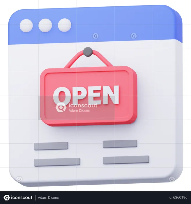 Online Open Board  3D Icon