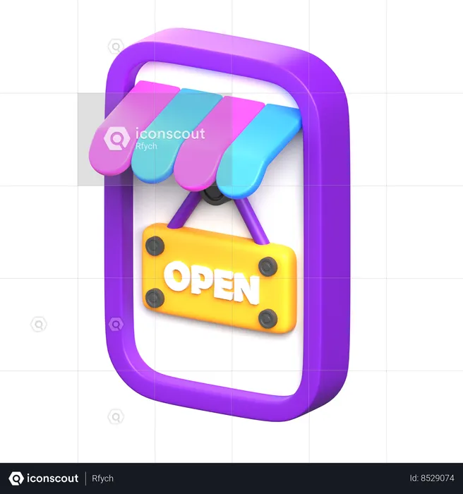 Online Open Shop  3D Icon