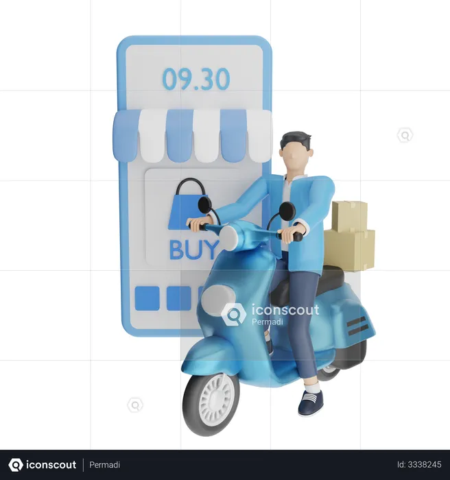 Online order delivery  3D Illustration