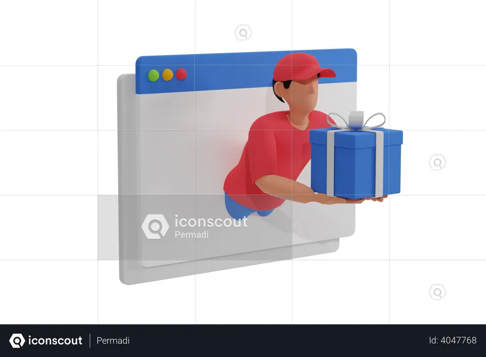 Online Order Delivery  3D Illustration
