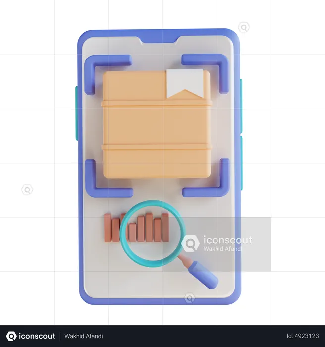 Online Package Scan  3D Icon