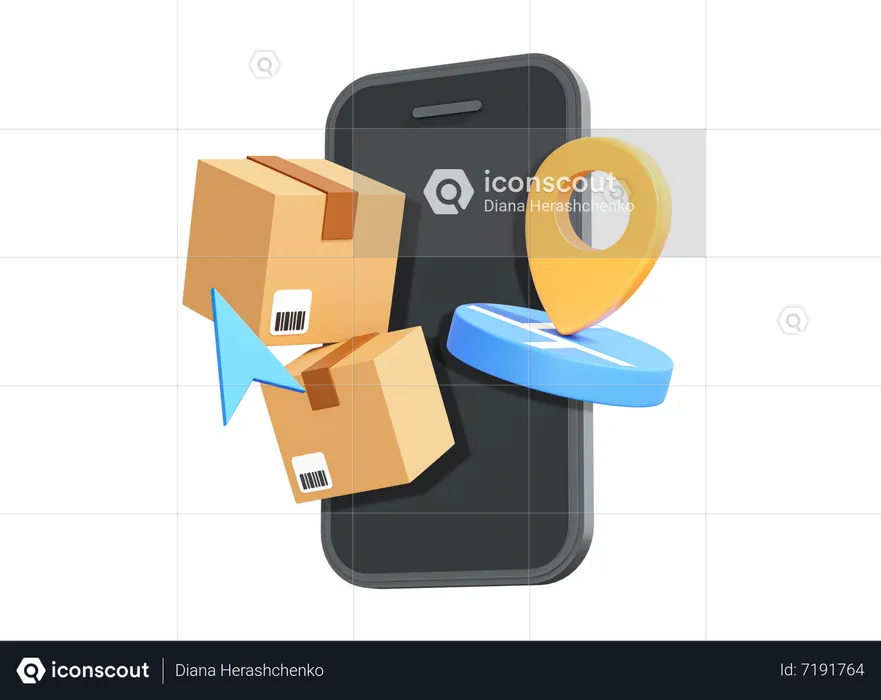 Online Package Tracking  3D Icon