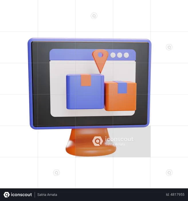 Online Package Tracking  3D Icon
