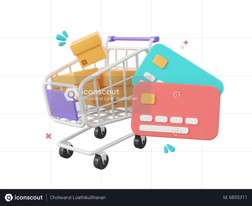 Online Payment By Card  3D Icon