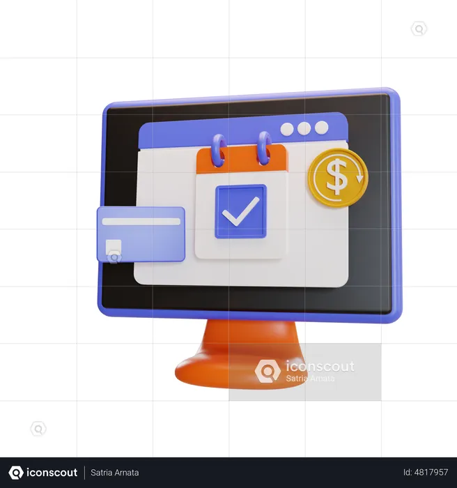 Online Payment Day  3D Icon