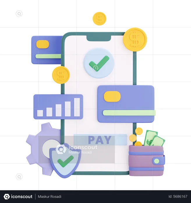 Online Payment Successful  3D Illustration