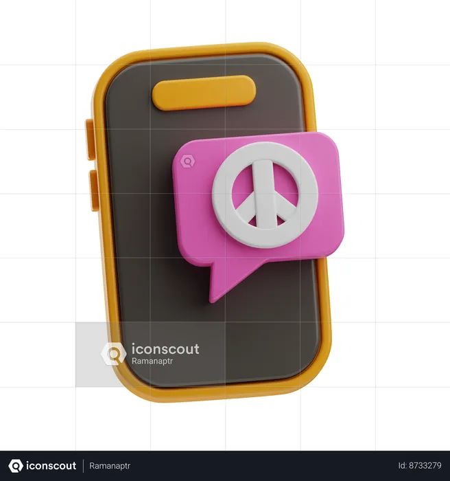 Online Peace Message  3D Icon