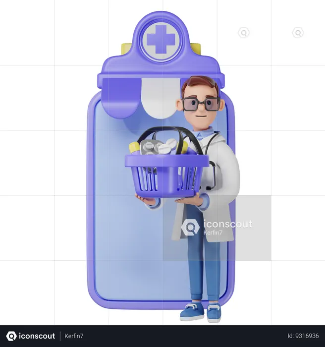 Online Pharmacy  3D Icon