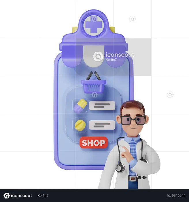 Online Pharmacy  3D Icon