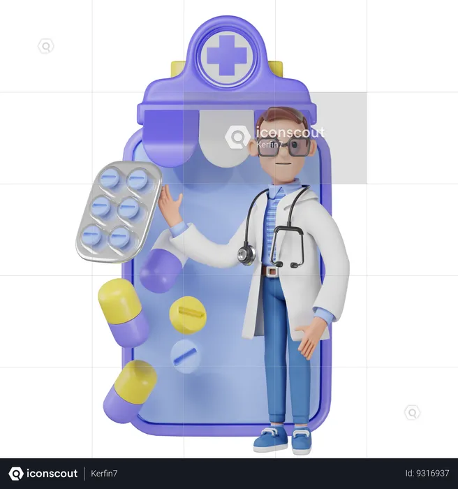 Online Pharmacy  3D Illustration