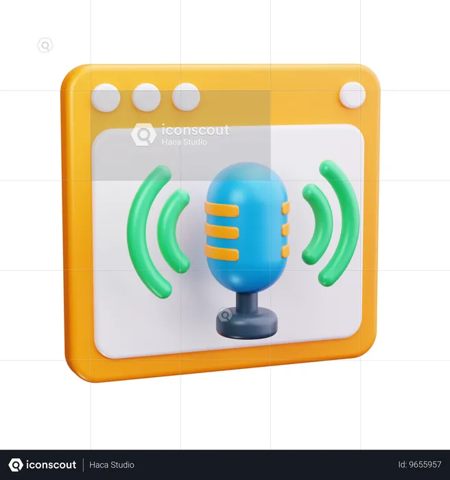 Online Podcast  3D Icon