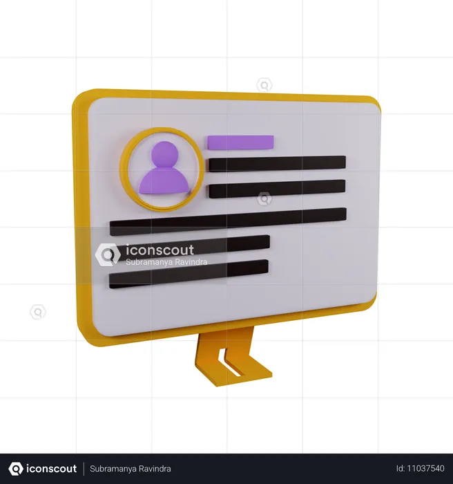 Online profile view  3D Icon