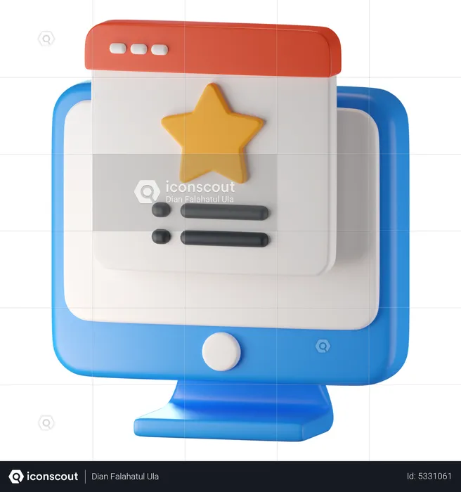 Online Rating Star  3D Icon