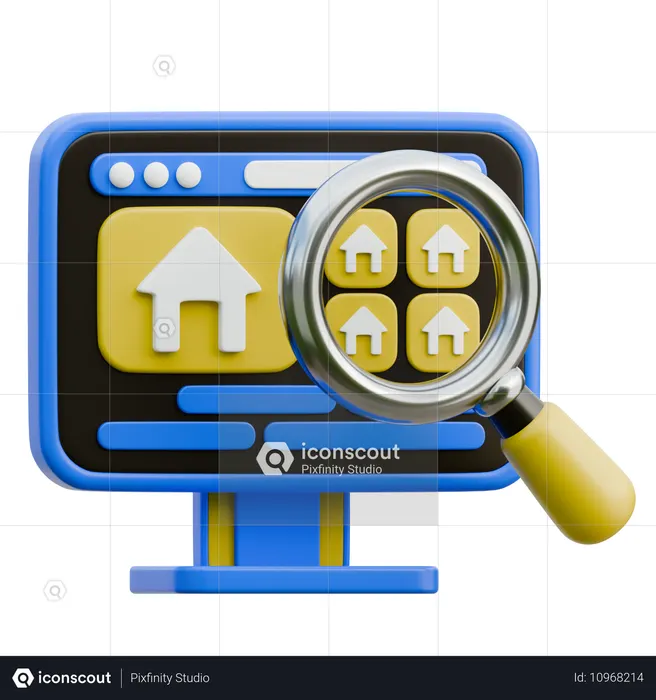 Online Real Estate Search  3D Icon