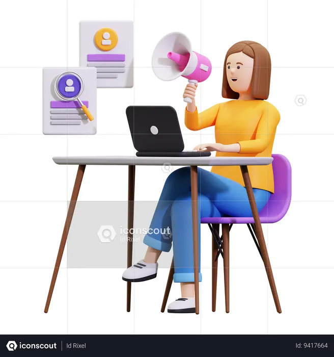 Online Recruitment And Job Hiring  3D Illustration