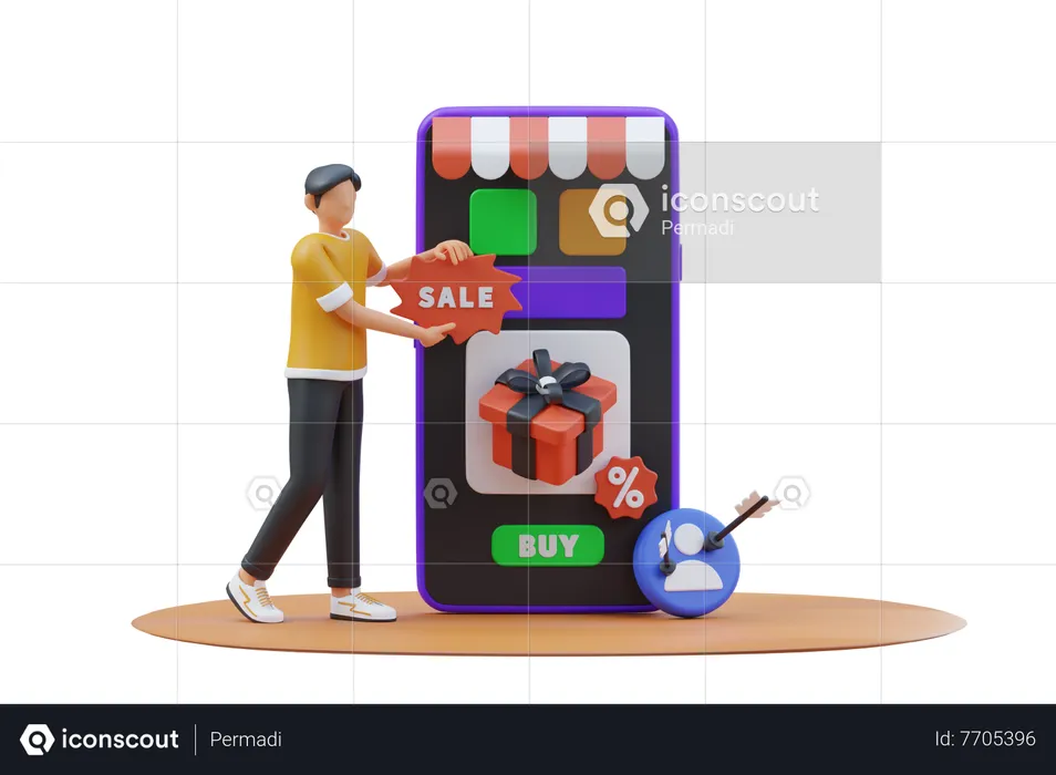 Online Sale Advertisement  3D Illustration