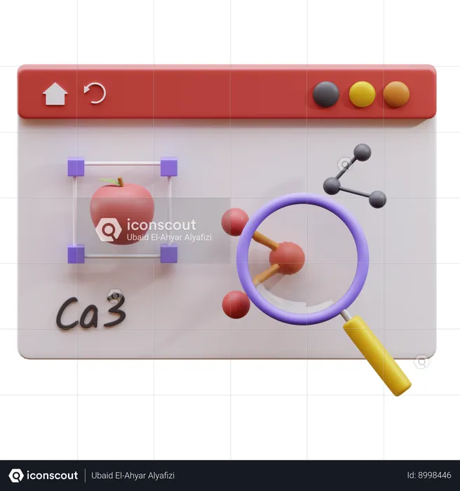 Online Science Research  3D Icon