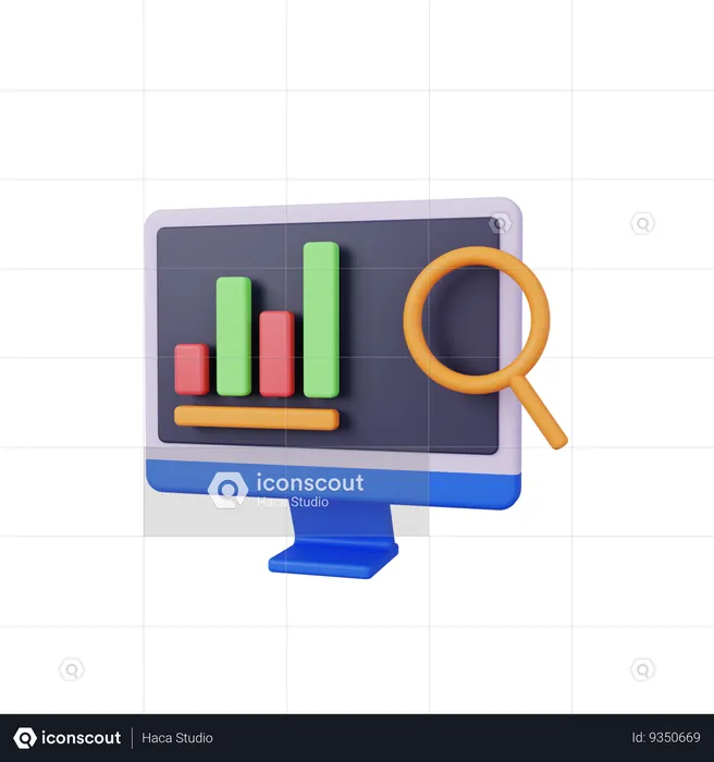 Online Search Statistics  3D Icon